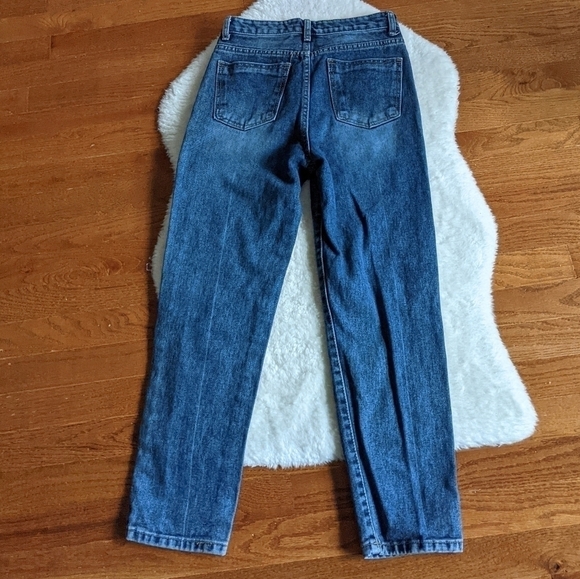 Oak + FORT straight leg 100% Cotton jeans denim high rise women's xs 25 - Picture 2 of 8